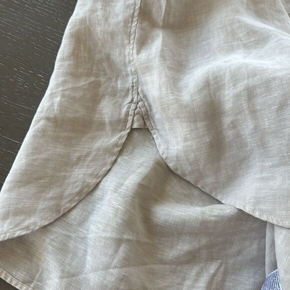 Chico’s No Iron Classic Linen 3/4 Sleeve Natural Beige Button-Up Shirt Size XL20 - Picture 13 of 15